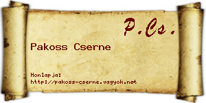 Pakoss Cserne névjegykártya
